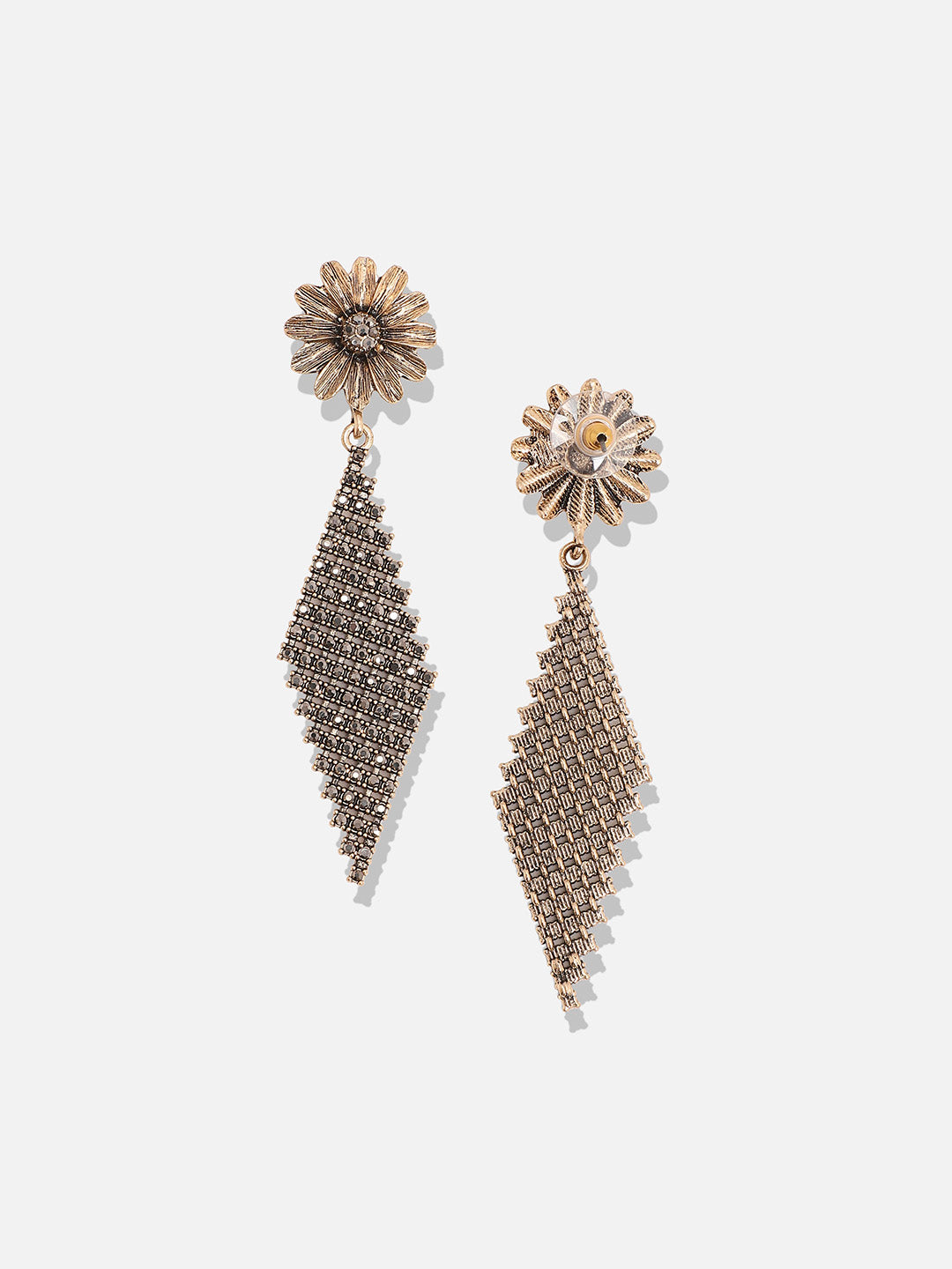 Gold-Plated Contemporary Drop Earrings