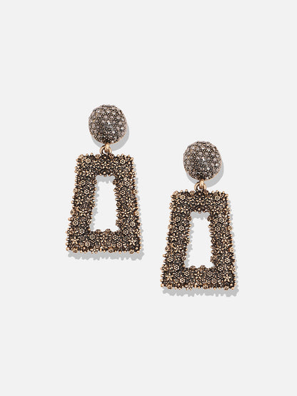 Gold-Plated Geometric-Shaped Drop Earrings