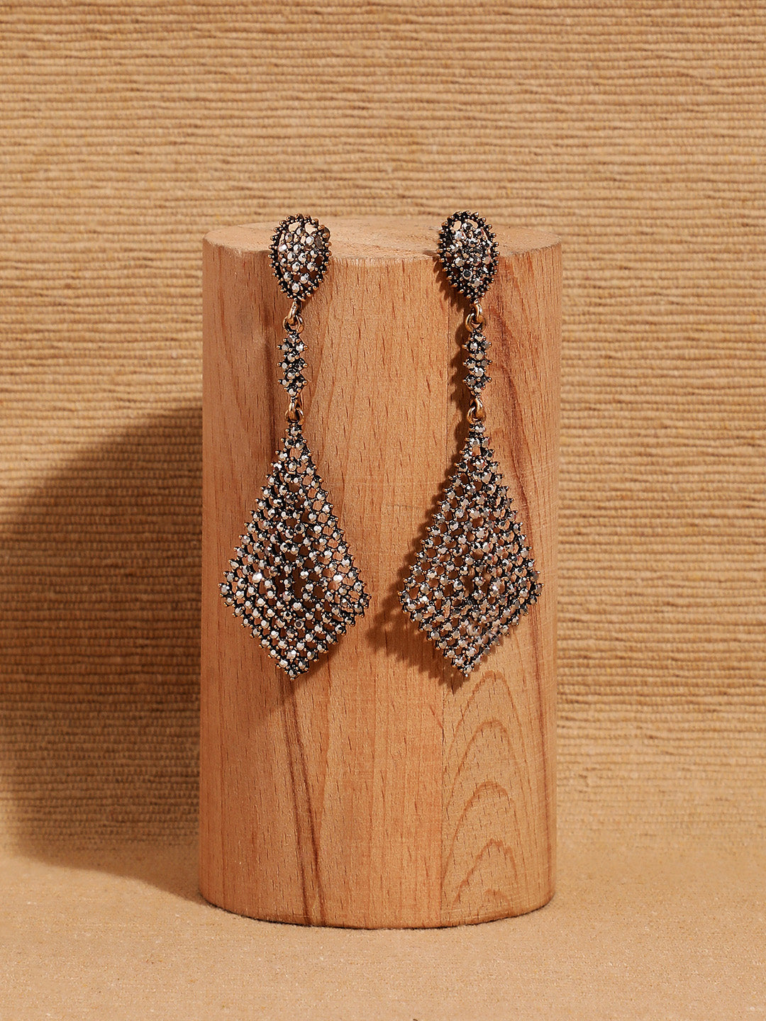 Gold-Plated Contemporary Drop Earrings