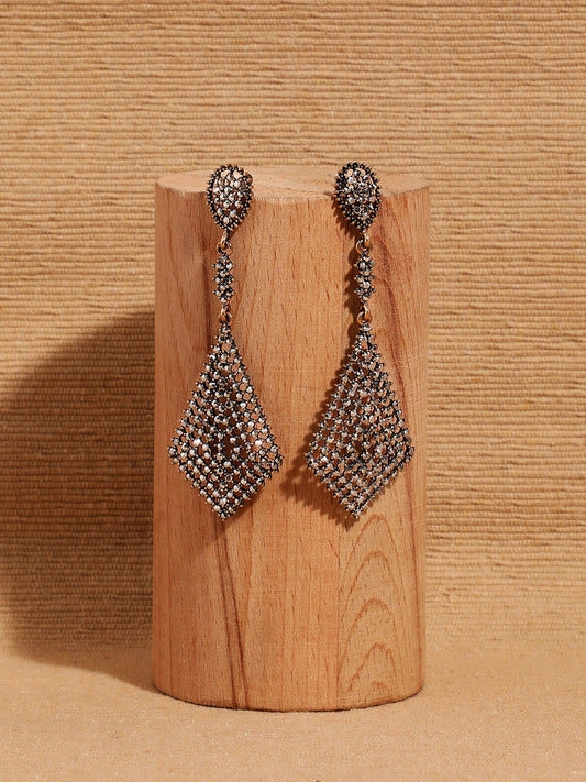 Gold-Plated Contemporary Drop Earrings