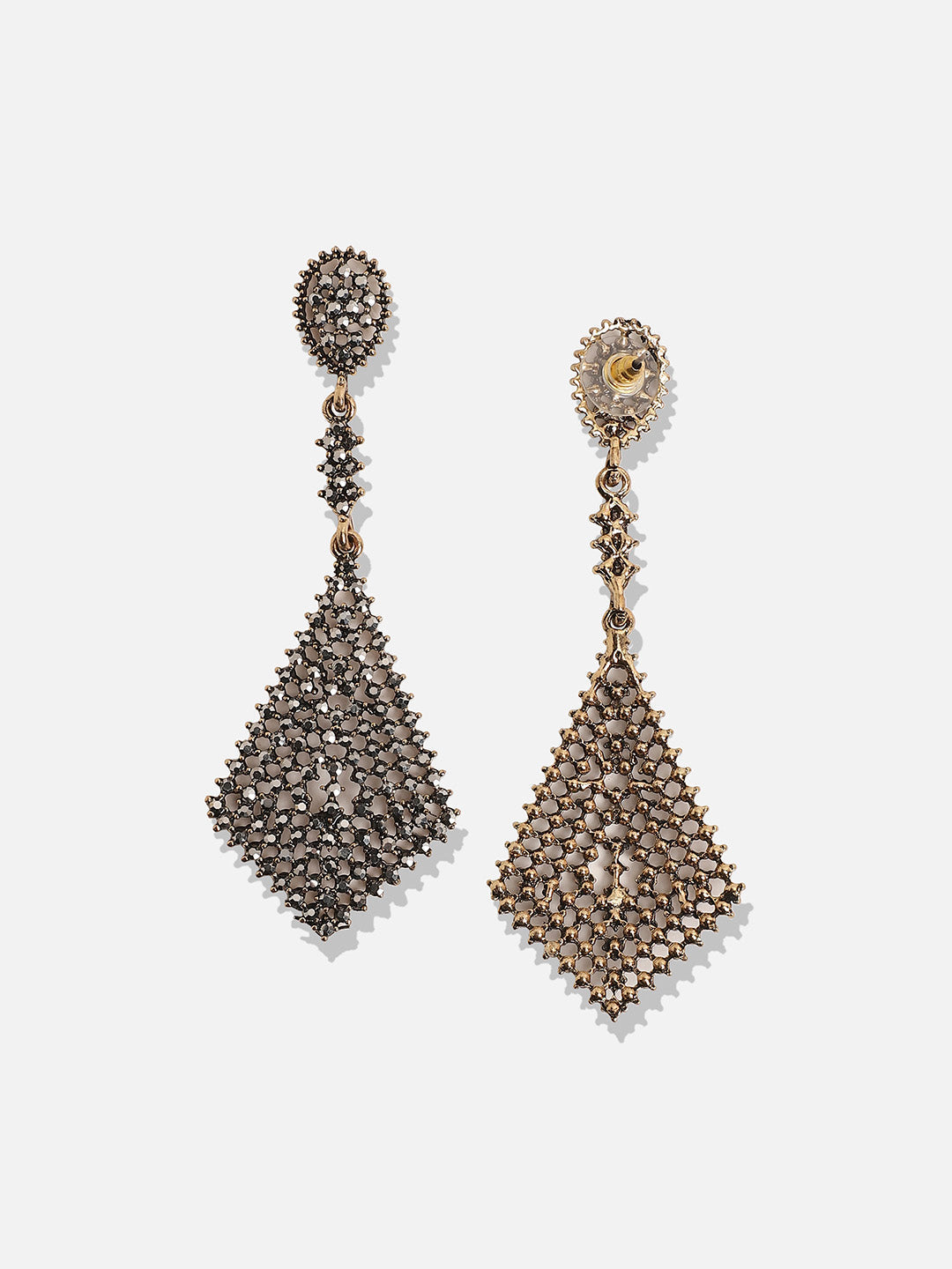 Gold-Plated Contemporary Drop Earrings
