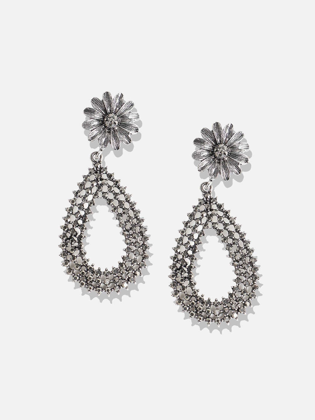 Silver-Plated Contemporary Drop Earrings