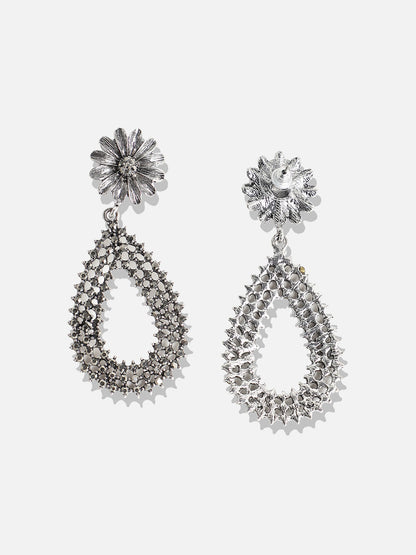 Silver-Plated Contemporary Drop Earrings