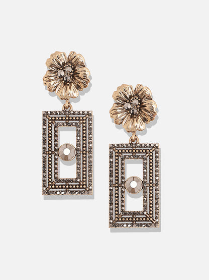 Gold-Plated Contemporary Drop Earrings