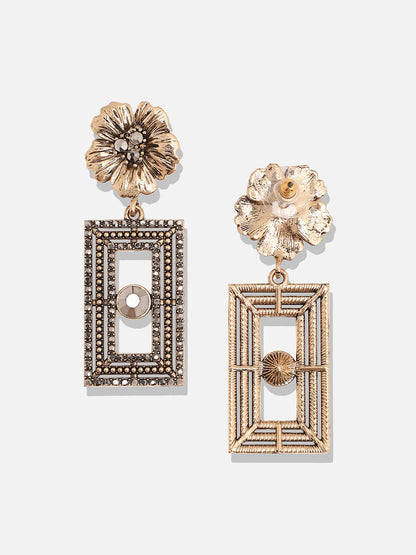 Gold-Plated Contemporary Drop Earrings
