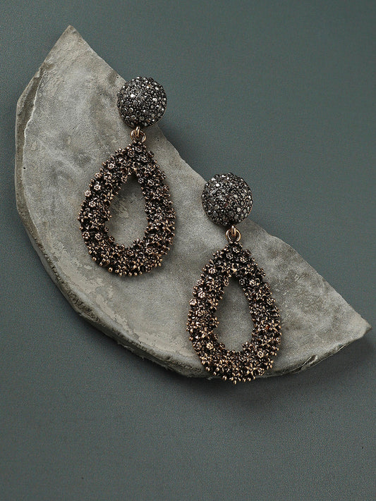 Gold-Plated Contemporary Drop Earrings