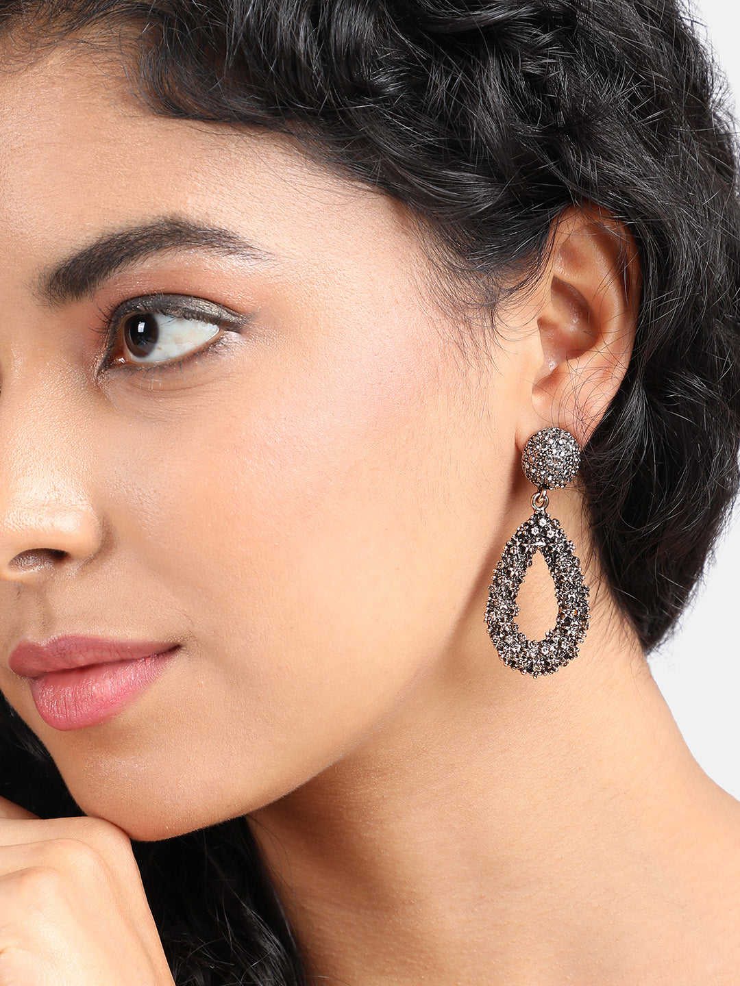 Gold-Plated Contemporary Drop Earrings