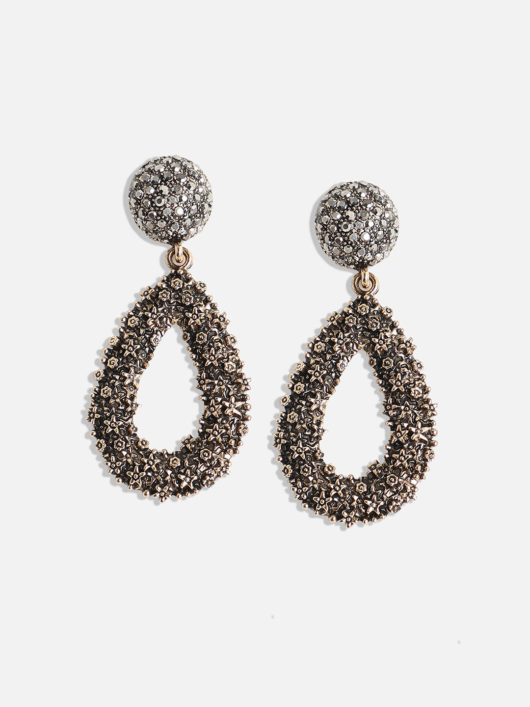 Gold-Plated Contemporary Drop Earrings