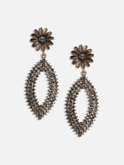 Gold-Plated Artificial Stones Contemporary Drop Earrings