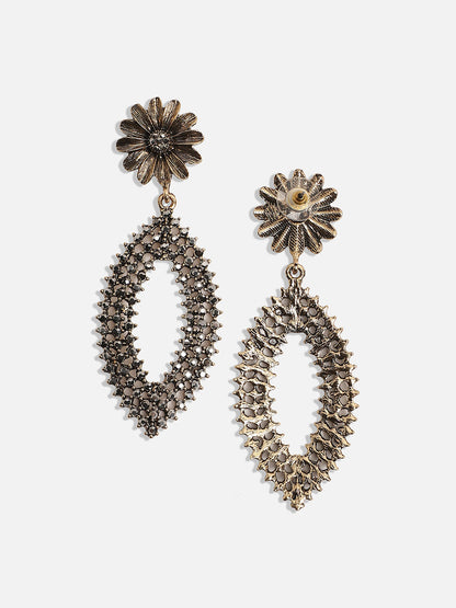 Gold-Plated Artificial Stones Contemporary Drop Earrings