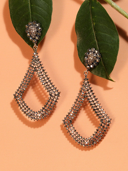 Gold-Plated Contemporary Drop Earrings