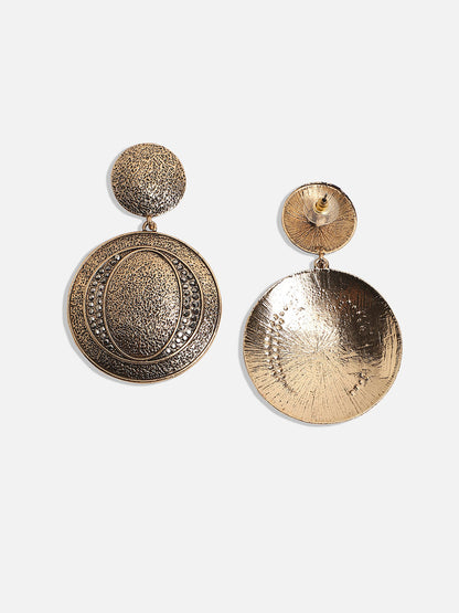 Gold-Plated Circular Drop Earrings
