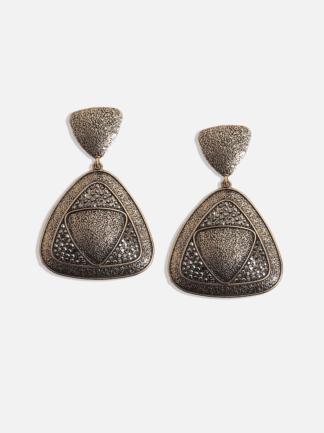 Gold-Plated Contemporary Drop Earrings