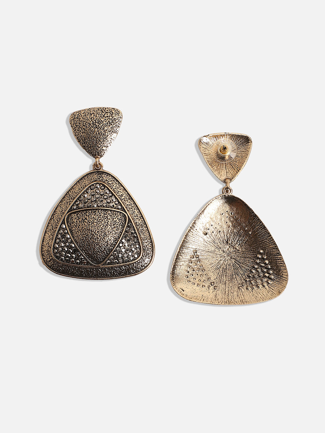 Gold-Plated Contemporary Drop Earrings