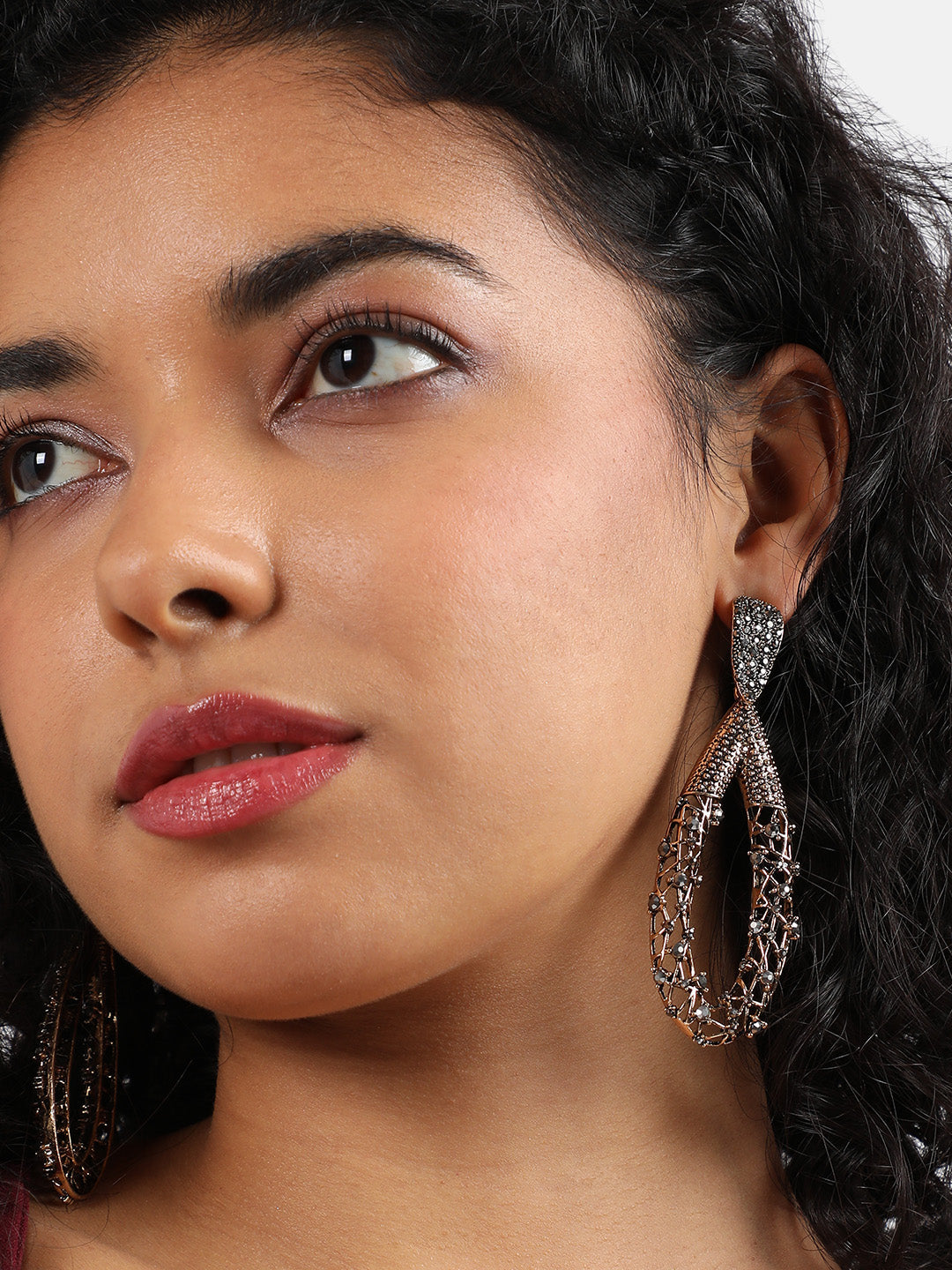 Gold-Plated Contemporary Drop Earrings