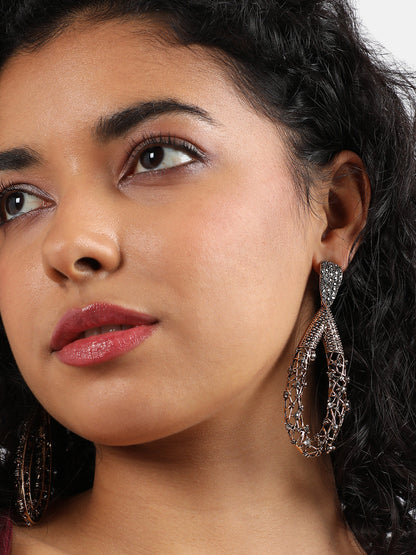 Gold-Plated Contemporary Drop Earrings