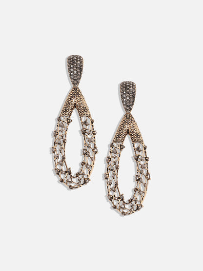 Gold-Plated Contemporary Drop Earrings