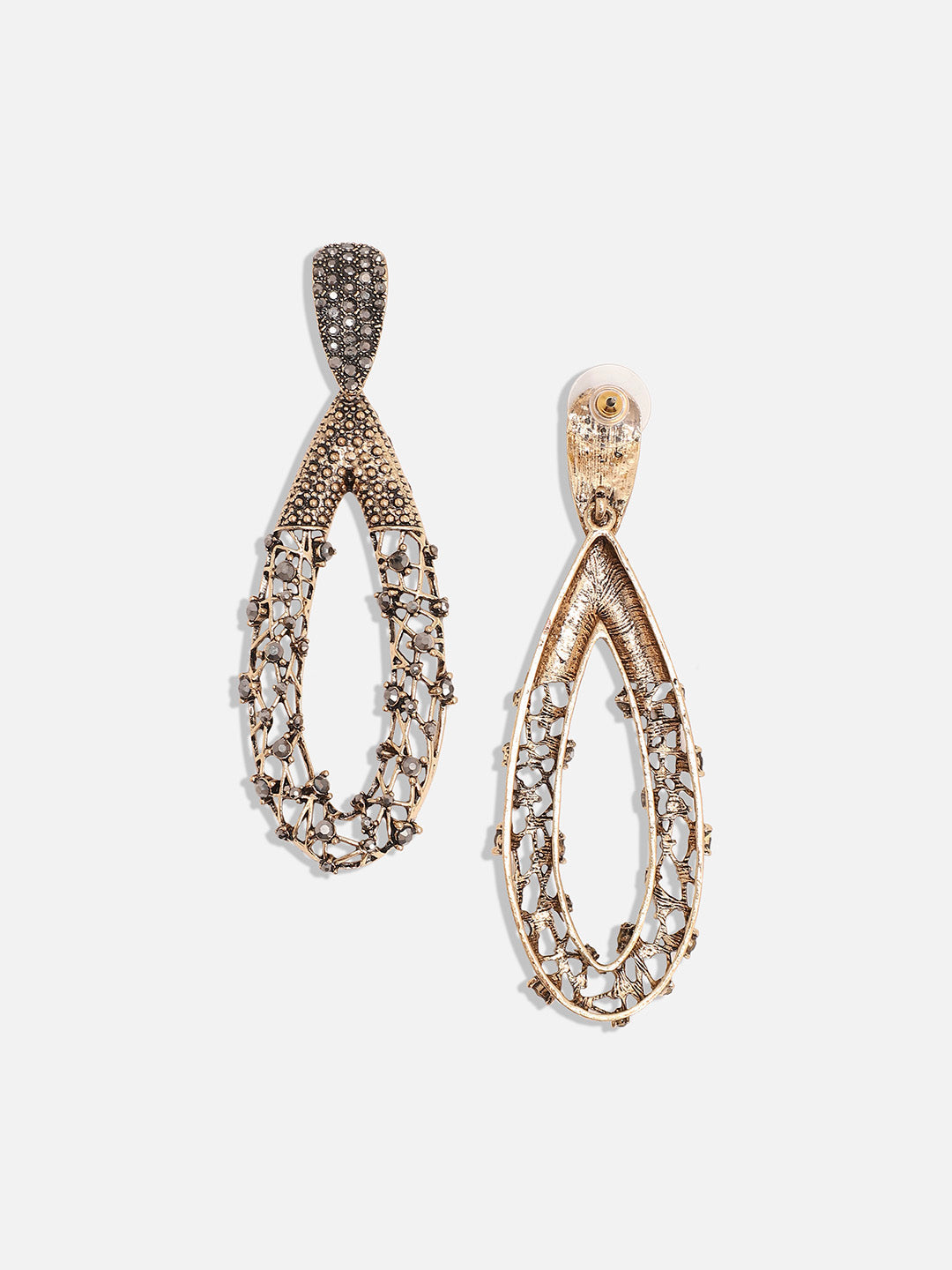 Gold-Plated Contemporary Drop Earrings