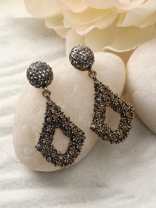 Gold-Plated Contemporary Drop Earrings