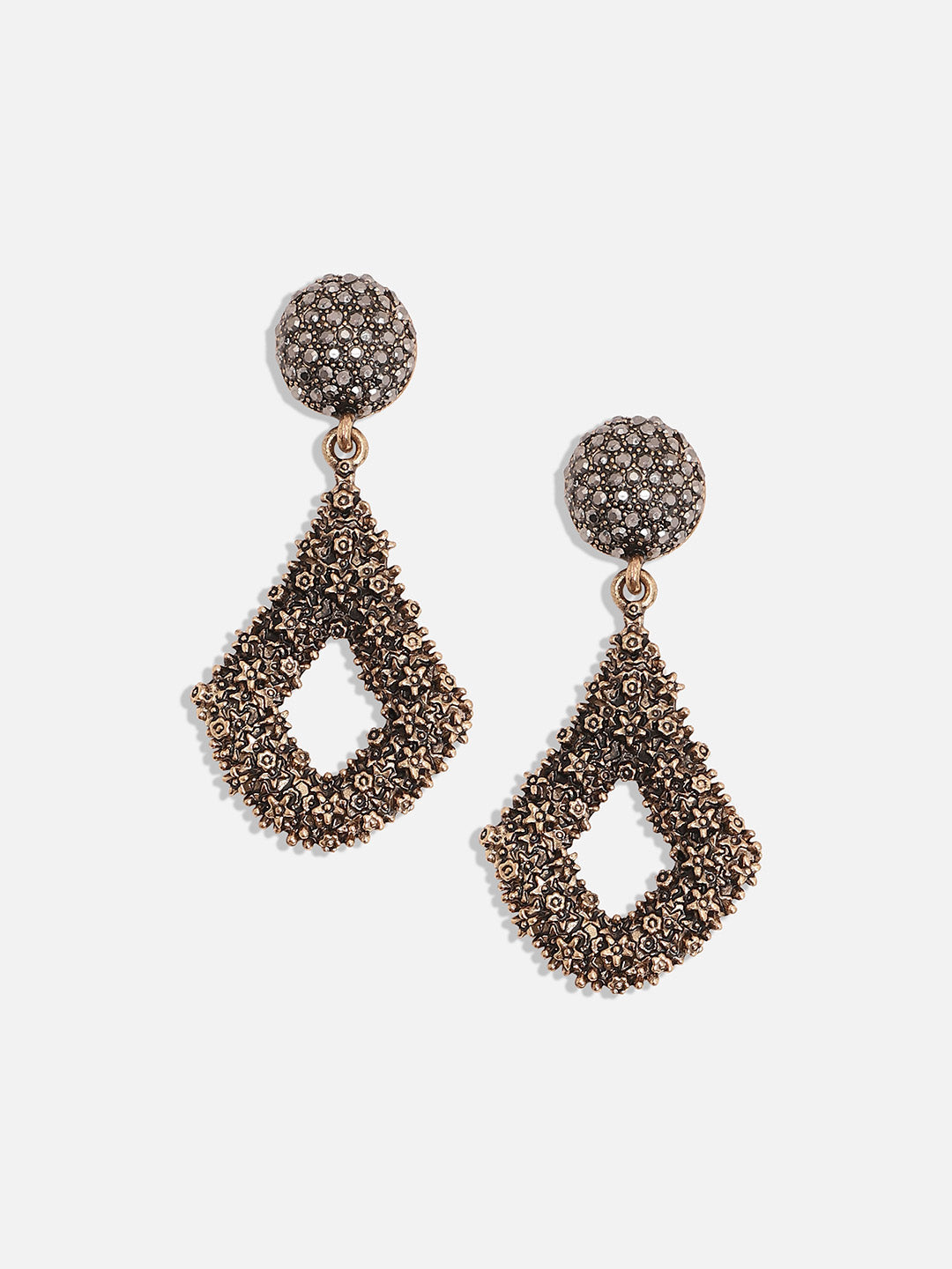 Gold-Plated Contemporary Drop Earrings