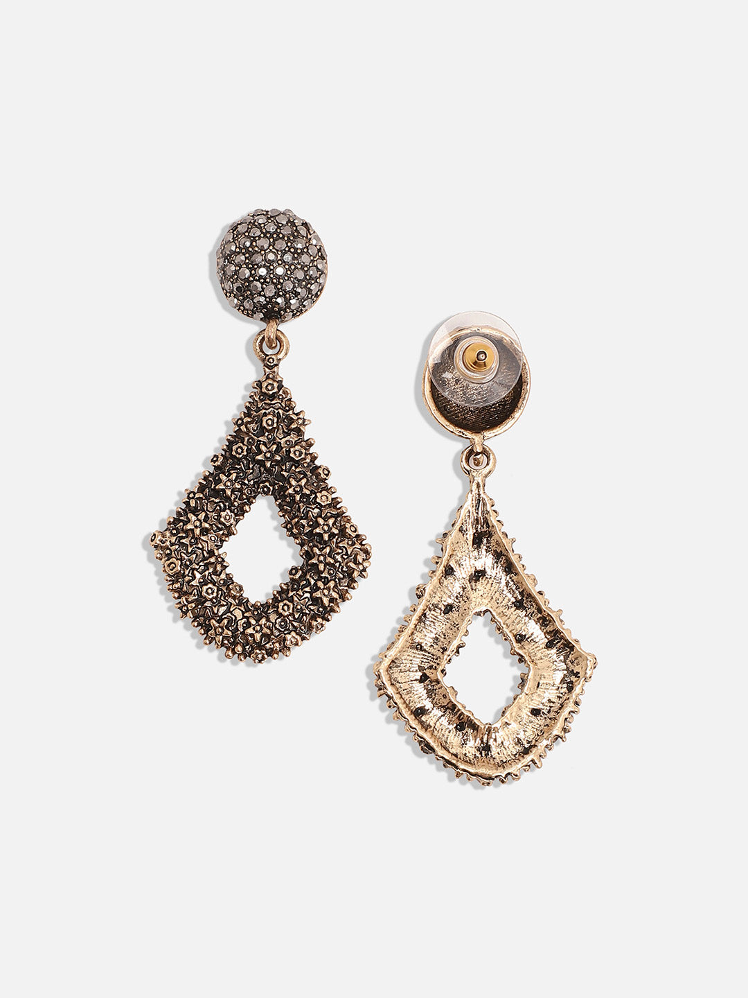 Gold-Plated Contemporary Drop Earrings