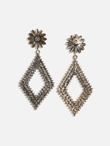 Gold-Plated Artificial Stones Contemporary Drop Earrings