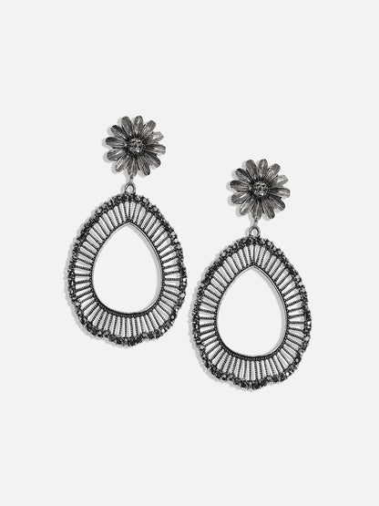 Silver-Plated Artificial Stones Contemporary Drop Earrings