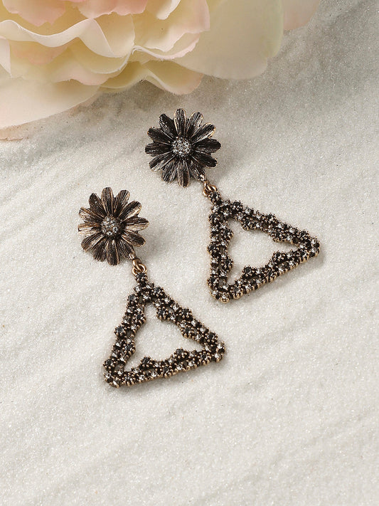 Gold-Plated Contemporary Drop Earrings