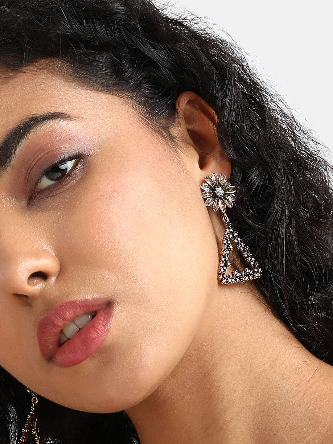 Gold-Plated Contemporary Drop Earrings