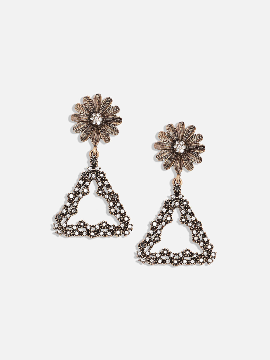 Gold-Plated Contemporary Drop Earrings