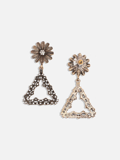 Gold-Plated Contemporary Drop Earrings