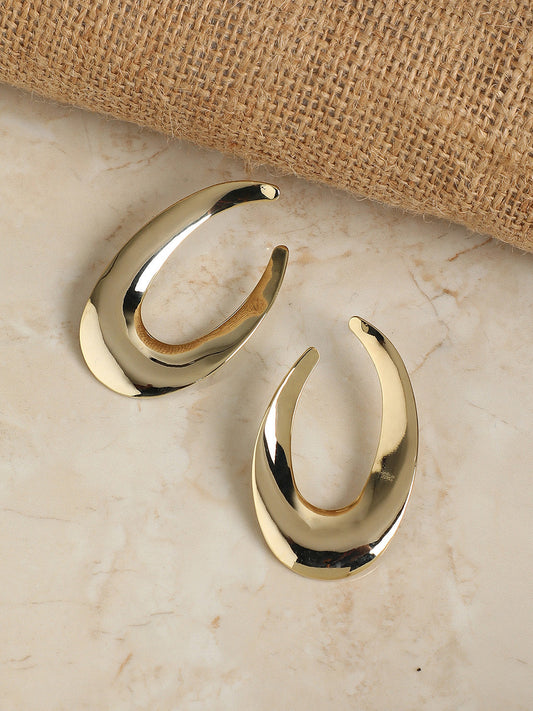 Gold-Plated Half Hoop Earrings