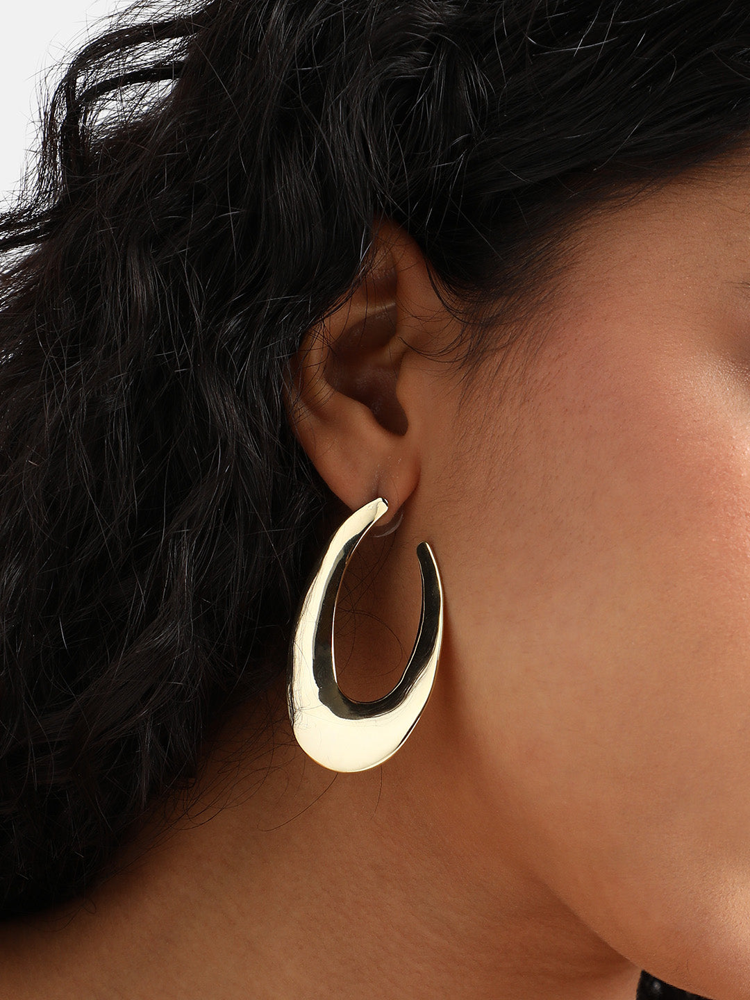Gold-Plated Half Hoop Earrings