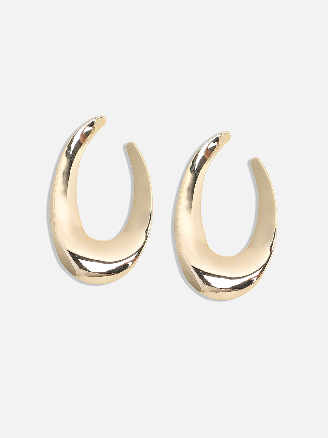 Gold-Plated Half Hoop Earrings