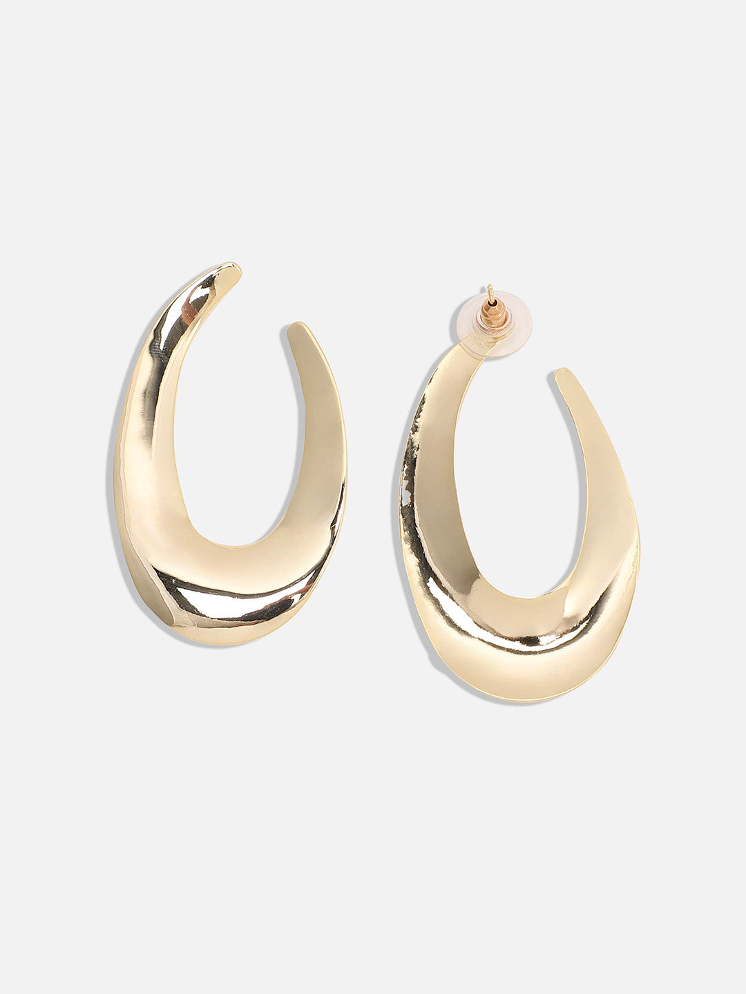 Gold-Plated Half Hoop Earrings