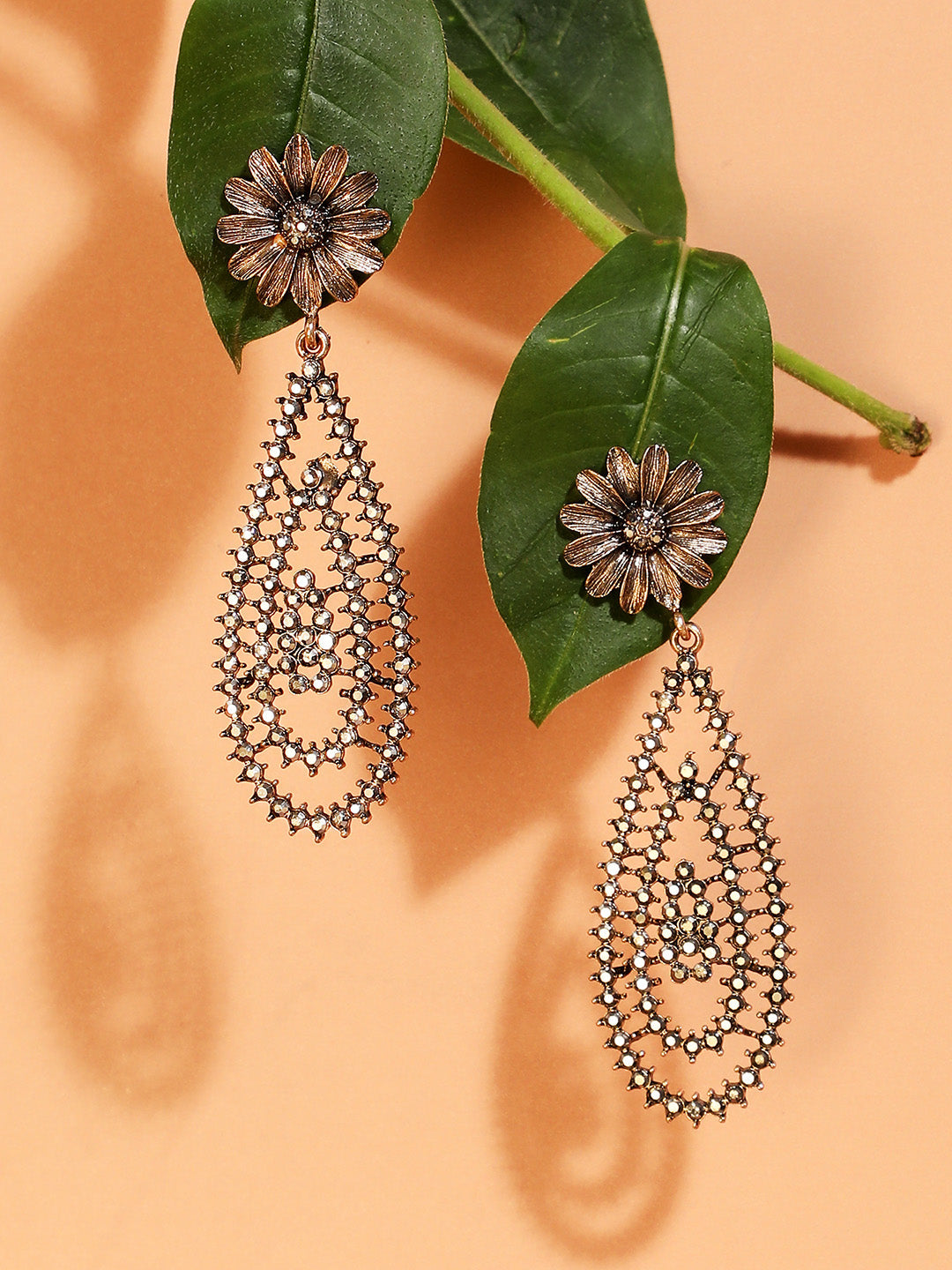 Gold Plated Contemporary Drop Earrings