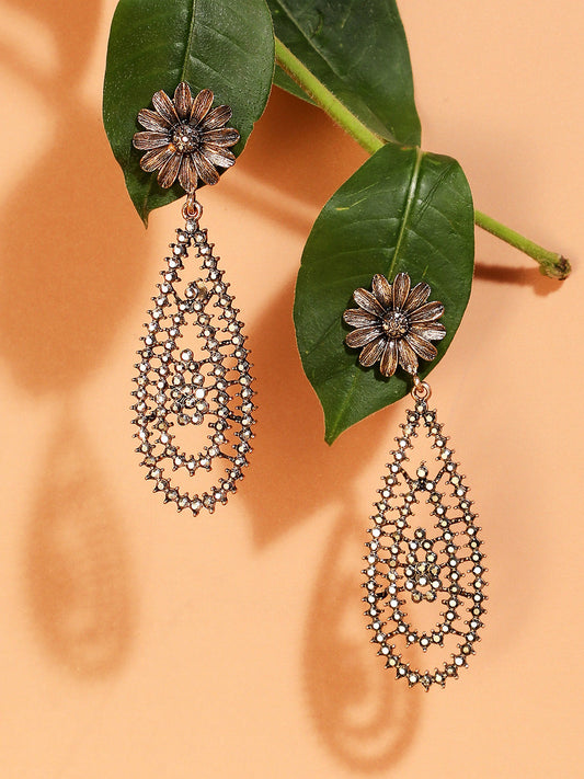 Gold Plated Contemporary Drop Earrings