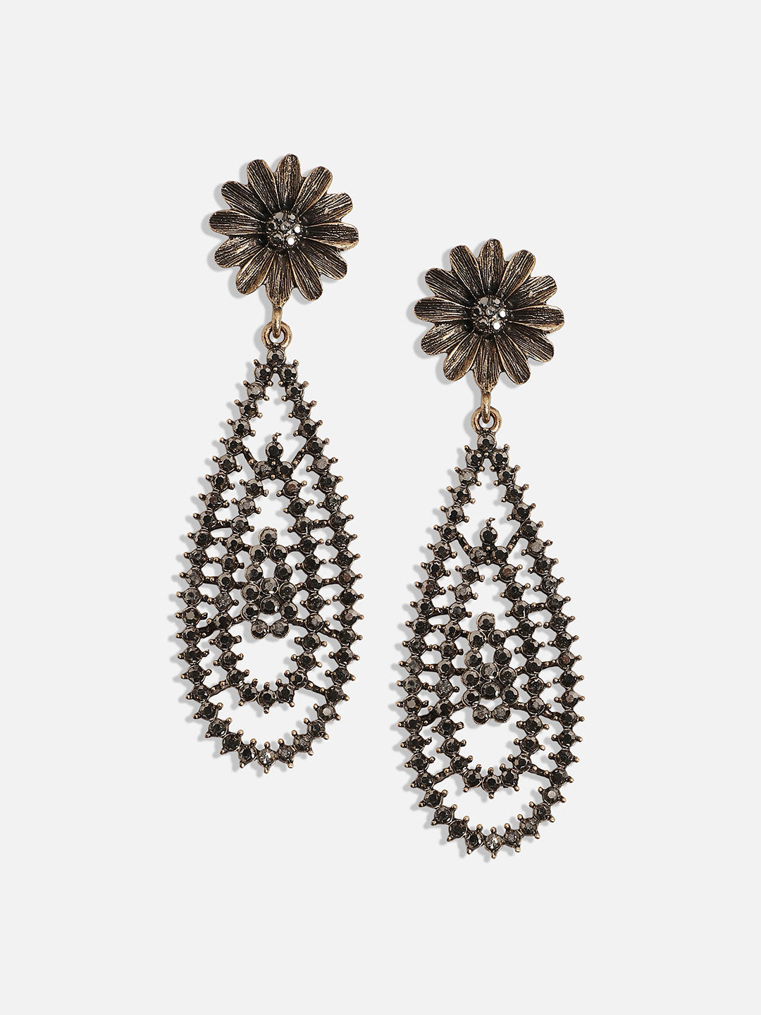 Gold Plated Contemporary Drop Earrings