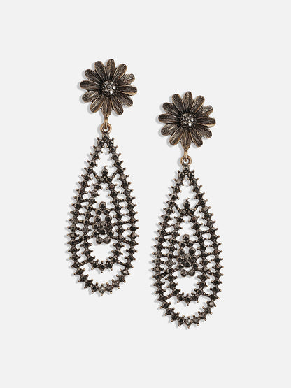 Gold Plated Contemporary Drop Earrings