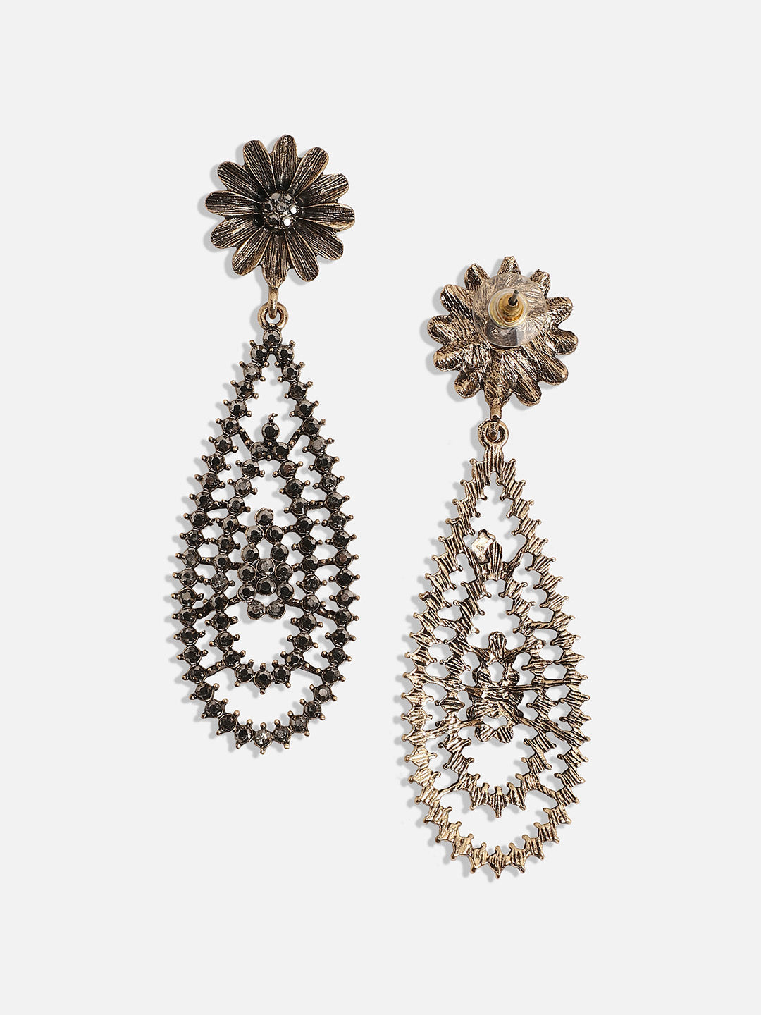Gold Plated Contemporary Drop Earrings