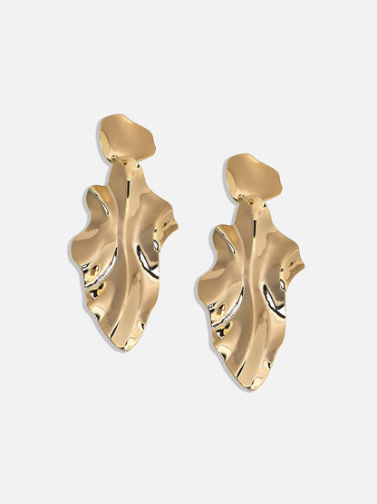 Gold-Plated Contemporary Drop Earrings
