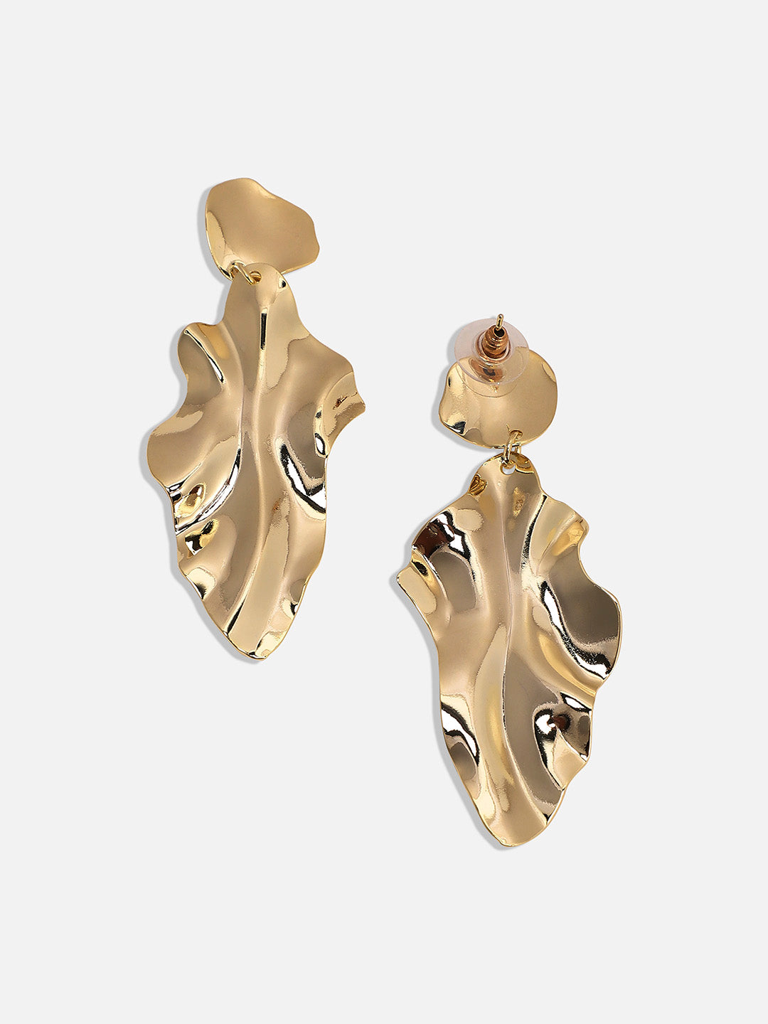 Gold-Plated Contemporary Drop Earrings