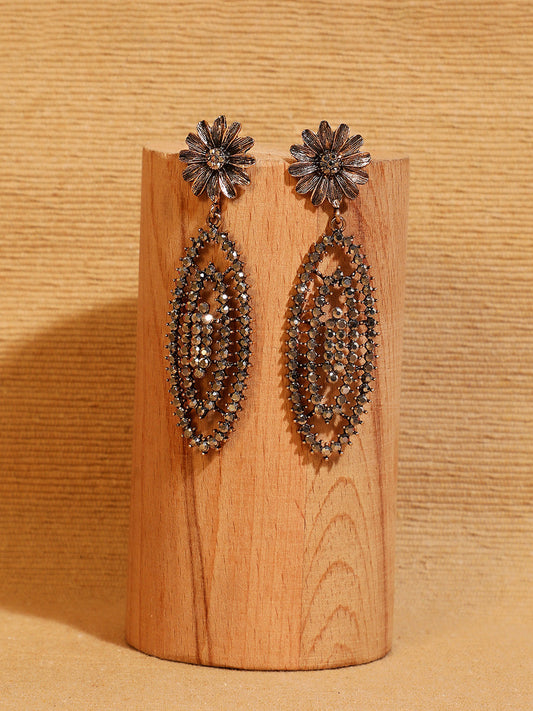 Gold-Toned Contemporary Drop Earrings