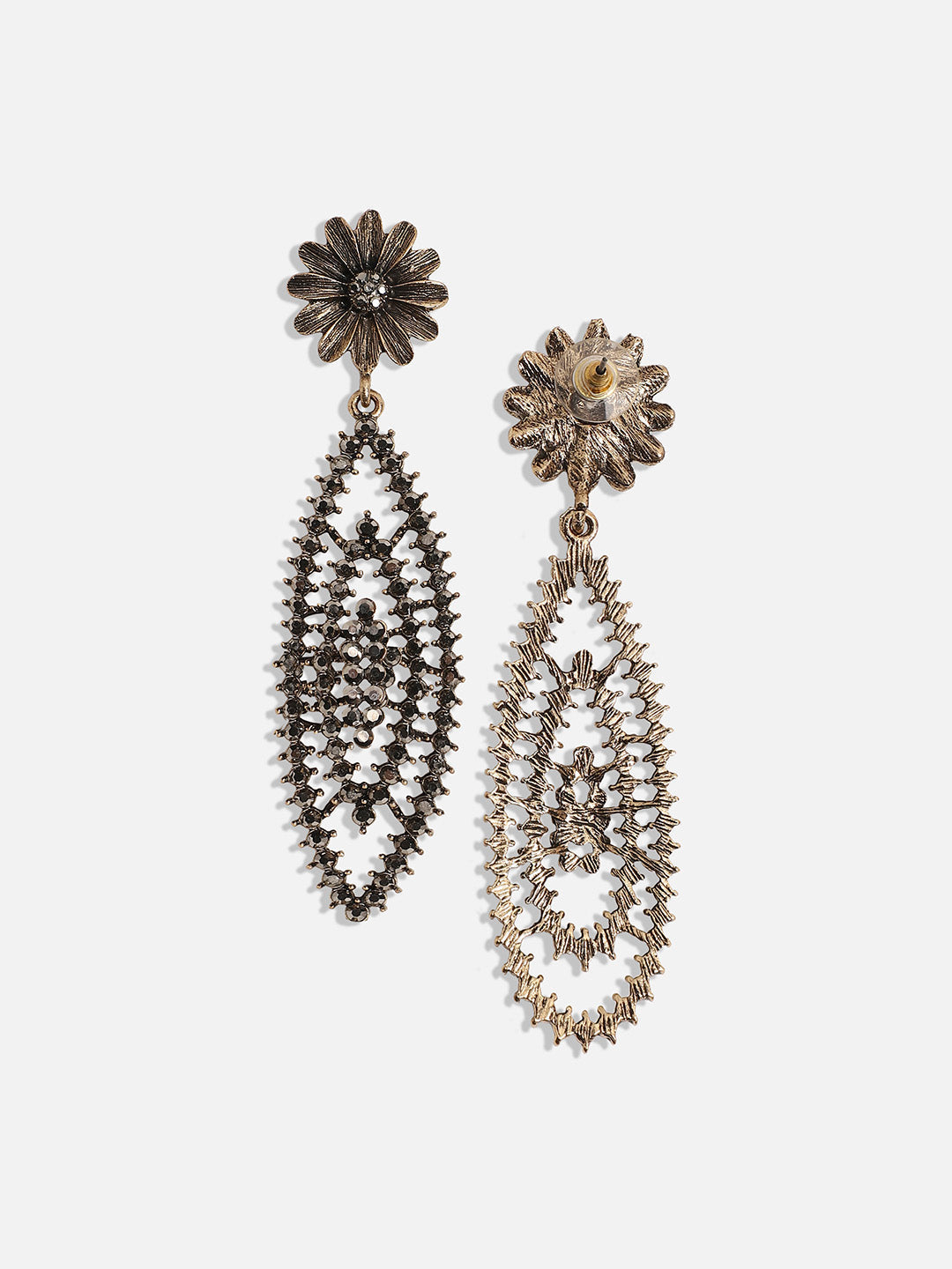Gold-Toned Contemporary Drop Earrings