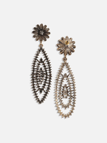 Gold-Toned Contemporary Drop Earrings