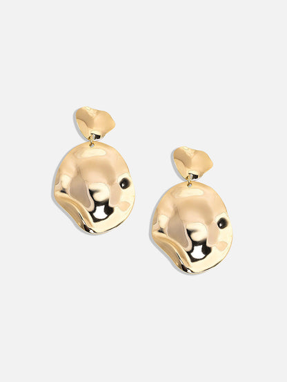 Gold-Plated Contemporary Drop Earrings