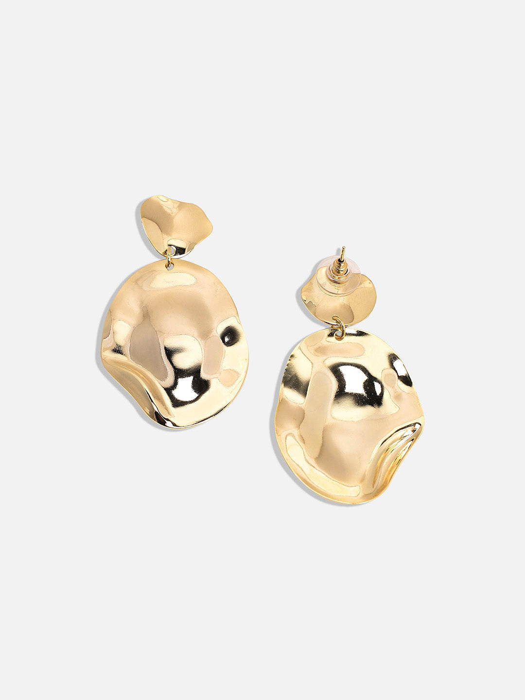 Gold-Plated Contemporary Drop Earrings
