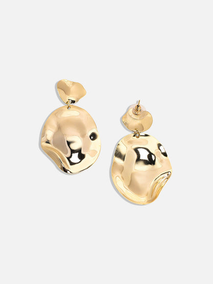 Gold-Plated Contemporary Drop Earrings