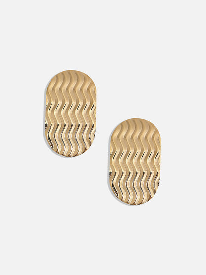 Gold-Plated Contemporary Studs Earrings