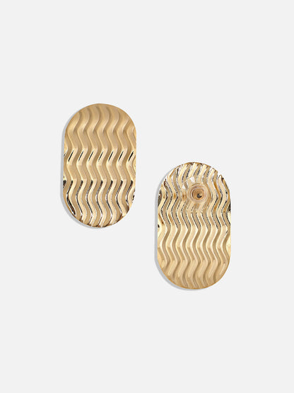 Gold-Plated Contemporary Studs Earrings